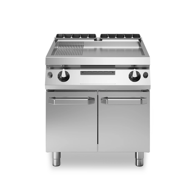R70-80FTG-LR-P Gas fry top, 2/3 smooth 1/3 ribbed mild steel plate