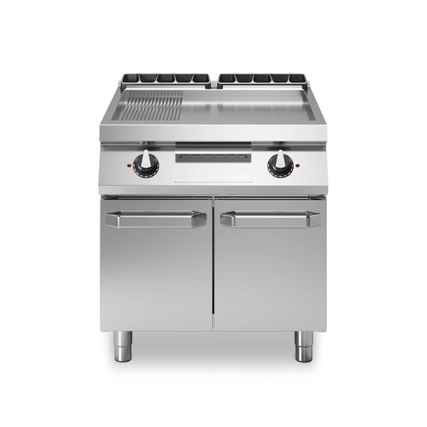 R70-80FTE-LR-P Electric fry top, 2/3 smooth 1/3 ribbed mild steel plate