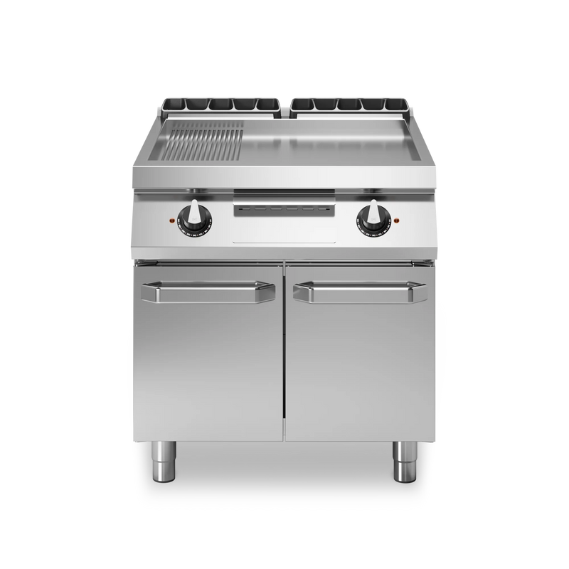 R70-80FTE-LR-P Electric fry top, 2/3 smooth 1/3 ribbed mild steel plate
