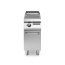 R90/40FTE/R/P Electric fry top, ribbed mild steel plate, on cabinet with door