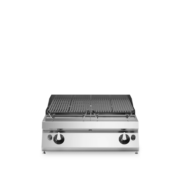 R70-80GRLG-T Lava stone grill, 2 cast iron cooking zones