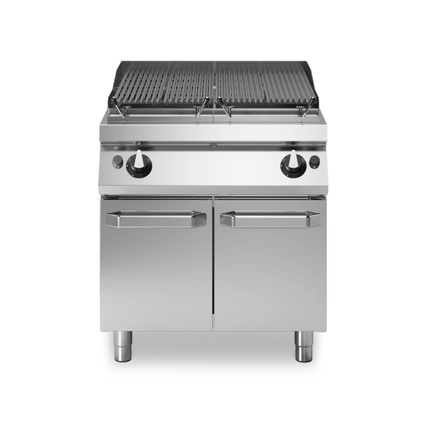 R70-80GRLG-P Lava stone grill, 2 cast iron cooking zones