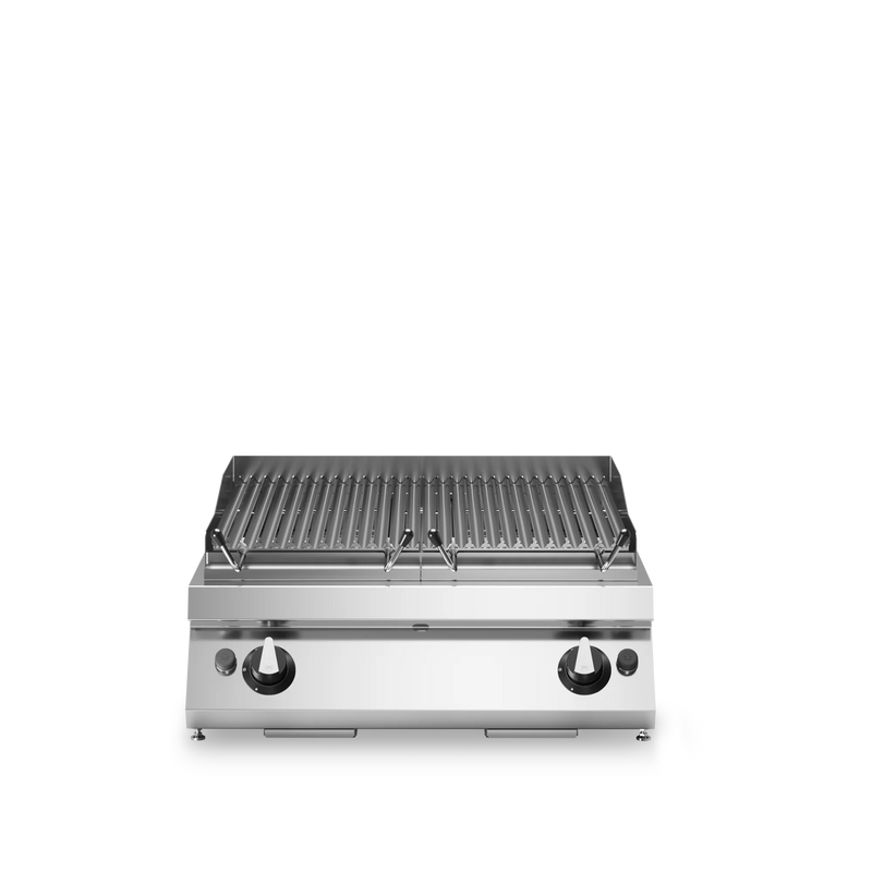 R70-80GRLI-T Lava stone grill, 2 stainless steel cooking zones