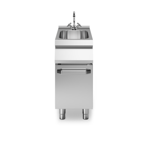 Neutral element with sink, on compartment with door