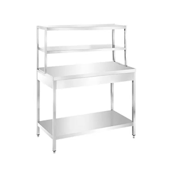 Work Table Double Over Shelves – Stainless Steel