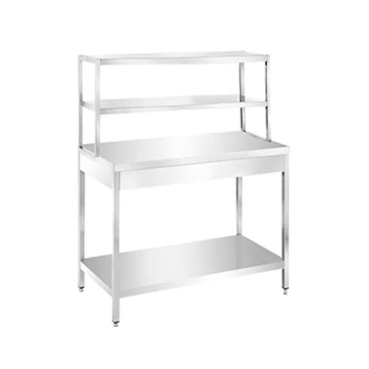 Work Table Double Over Shelves – Stainless Steel