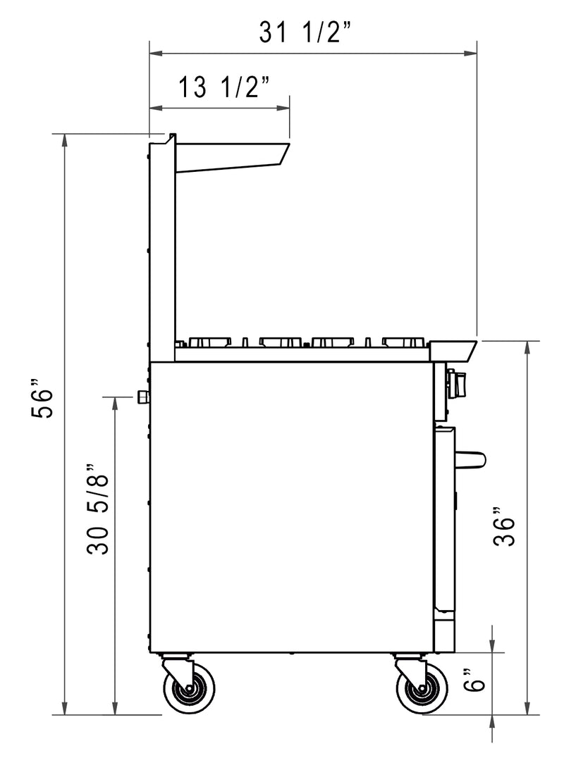 6 Range Gas Cooker with Oven