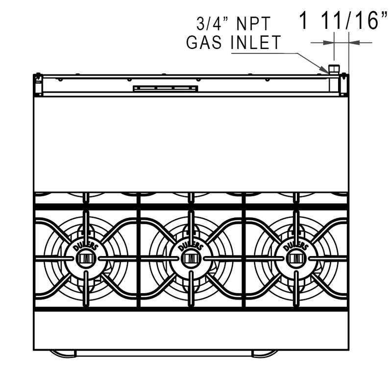 6 Range Gas Cooker with Oven